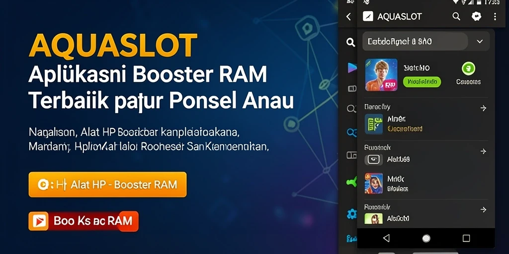 Antarmuka AQUASLOT yang intuitif untuk mengoptimalkan RAM ponsel.