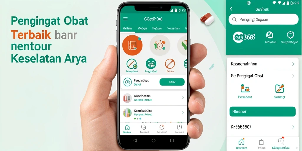 Tampilan antarmuka aplikasi GG368 untuk pengingat obat.