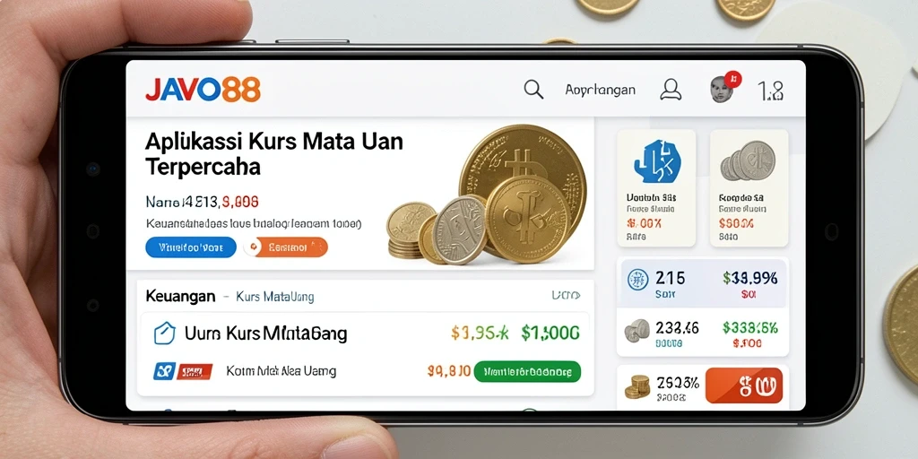 Screenshot utama JAVO88 menampilkan antarmuka pengguna aplikasi Kurs Mata Uang.