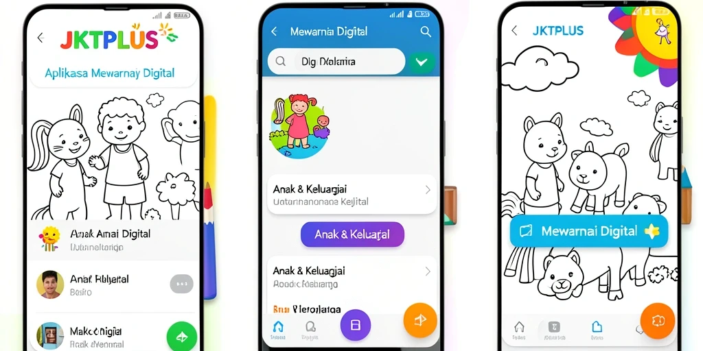 Tampilan antarmuka aplikasi JKTPLUS untuk Mewarnai Digital.