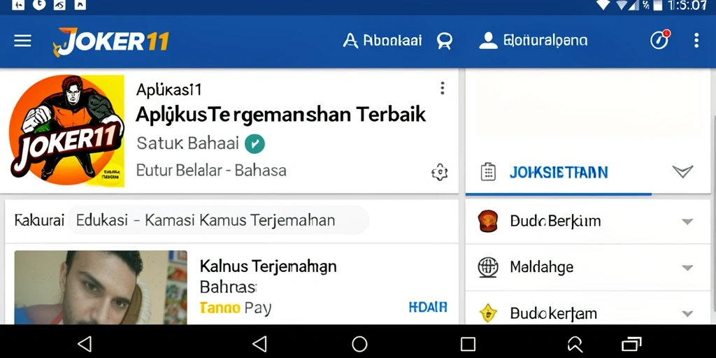 Antarmuka user-friendly JOKER11 dengan fitur terjemahan yang canggih.