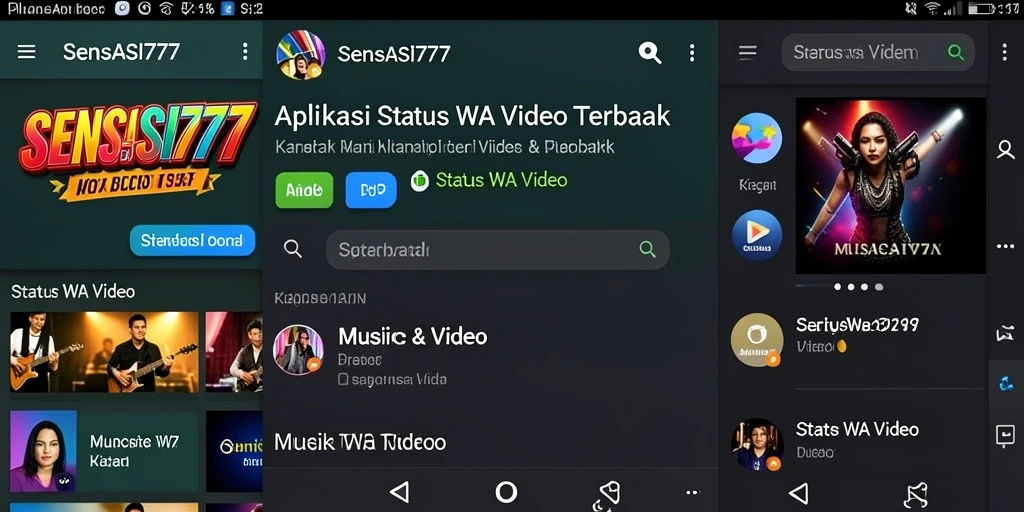 Tampilan antarmuka SENSASI777 yang sederhana dan menarik untuk status WA.