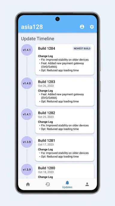 Riwayat Versi asia128 untuk Pengguna Android